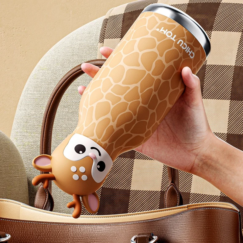 AnimalSip – Carino e pratico – Borraccia termica in acciaio inossidabile per bambini con stampa di animaletti