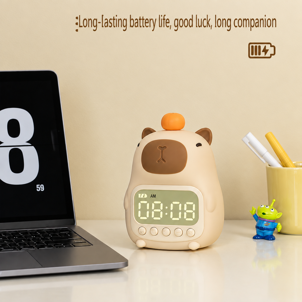 CappyClock – Carino e multifunzionale – Sveglia digitale per bambini con lucina notturna