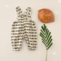 Thumbnail for Striped Overall Romper – Morbido e confortevole – Tuta per bambini