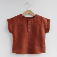 Thumbnail for LittleClassic – Elegante e comoda – Camicia da ragazzo in lino con bottoni