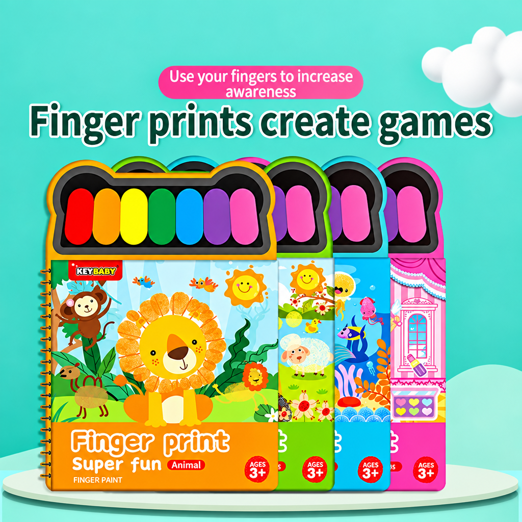 FingerArt – Creativo e colorato – Libro di pittura con le dita per bambini