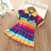 Thumbnail for RainbowBabe – Fresco e colorato – Abito polo per bambinas
