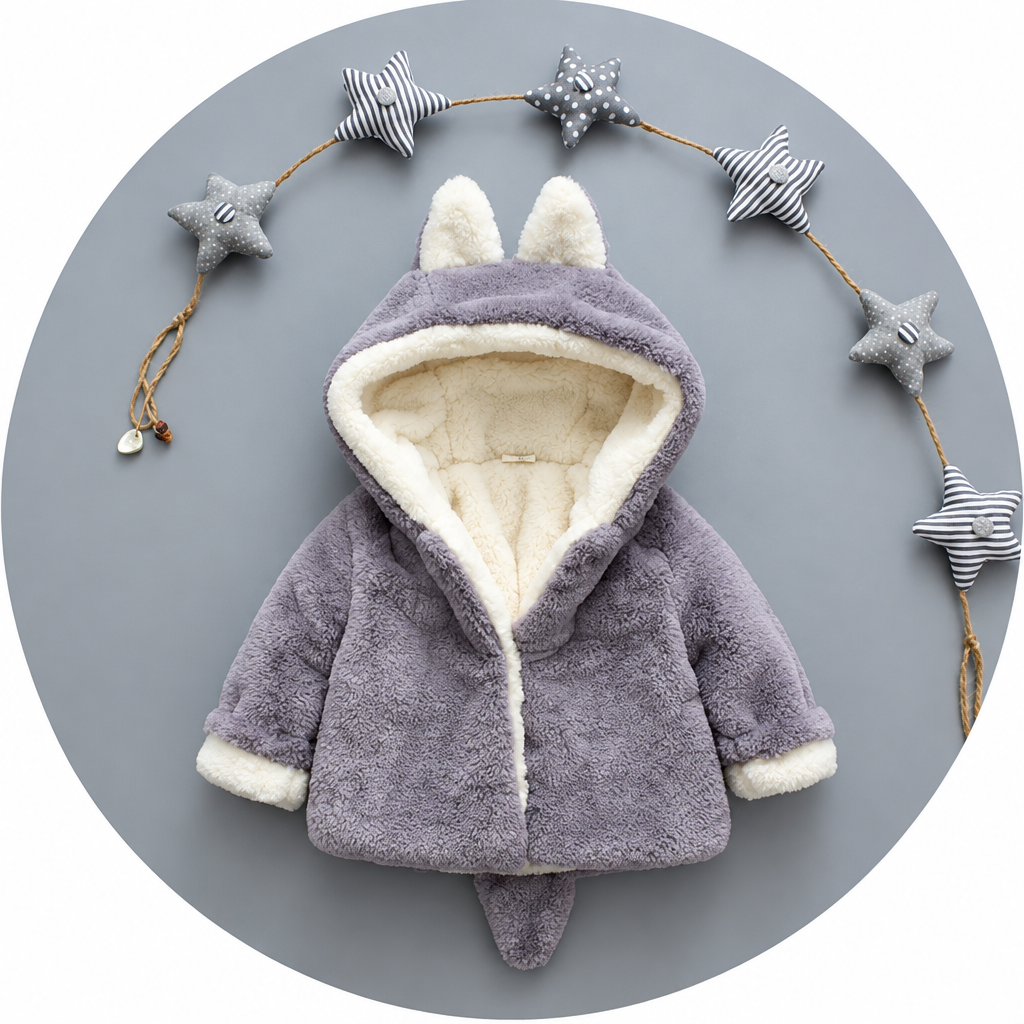 CozyPrincess – Calda e morbida – Giacca in peluche con cappuccio per bambine