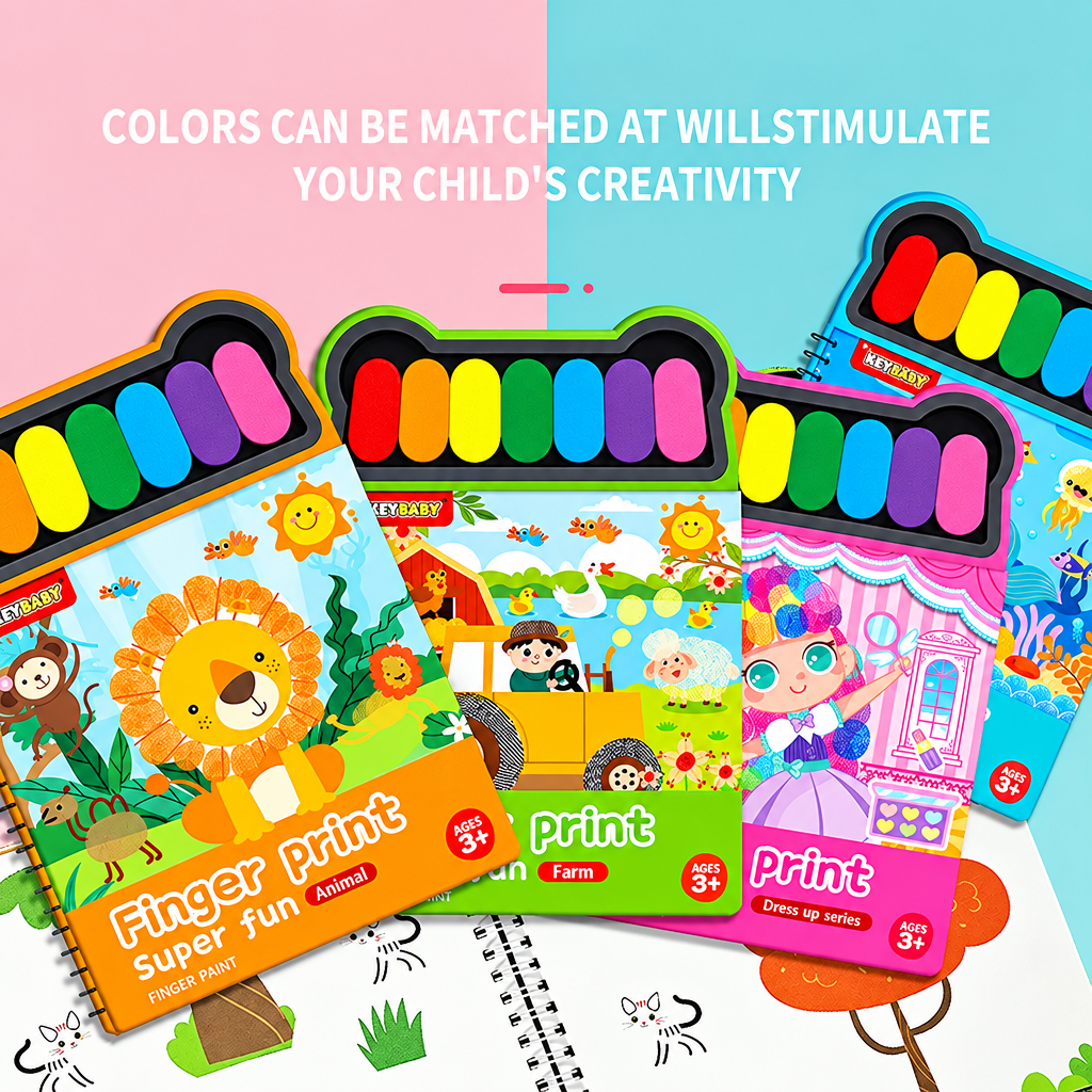 FingerArt – Creativo e colorato – Libro di pittura con le dita per bambini
