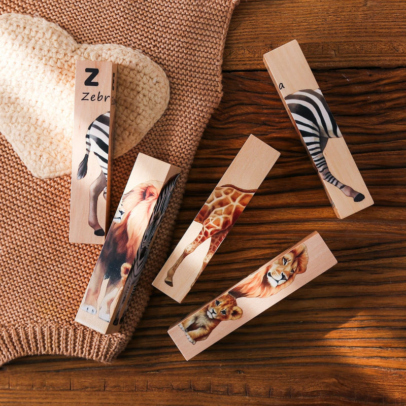 ZooStack – Legno e interattivo – Puzzle con blocchi di animali