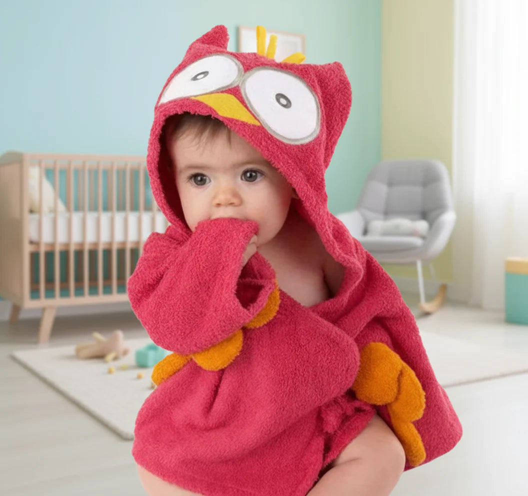 CozyNest – Morbido e assorbente – Accappatoio con disegno di animali