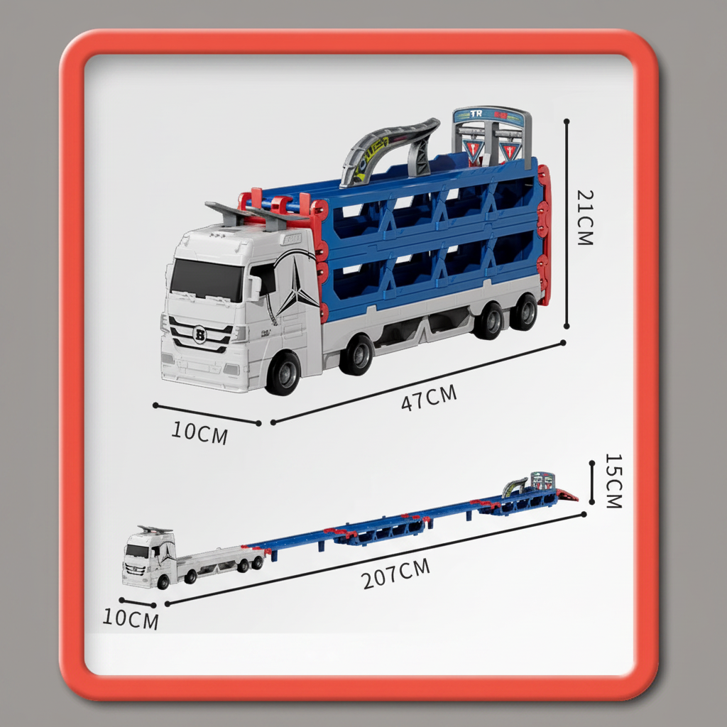 CarHauler – Divertente e avventuroso – Set di gioco con auto da corsa e rimorchio per auto