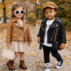 Girls Leather Jacket – Grintoso ed elegante – Giacca da bambino in pelle