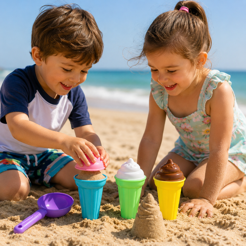 BeachFun – Divertimento sulla sabbia e creatività – Set da gioco “Gelato sulla spiaggia”