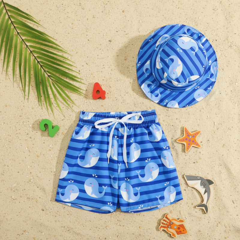 Beach Set – Colorato ed elegante – Costume da bagno stampato e cappellino