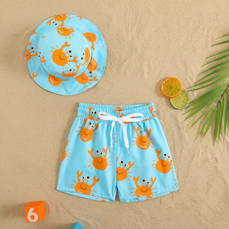 Beach Set – Colorato ed elegante – Costume da bagno stampato e cappellino