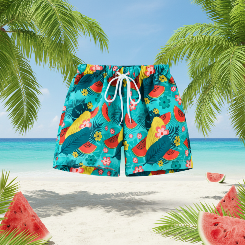 Beach Shorts – Leggero e divertente – Costume da bagno tropicale per bambini