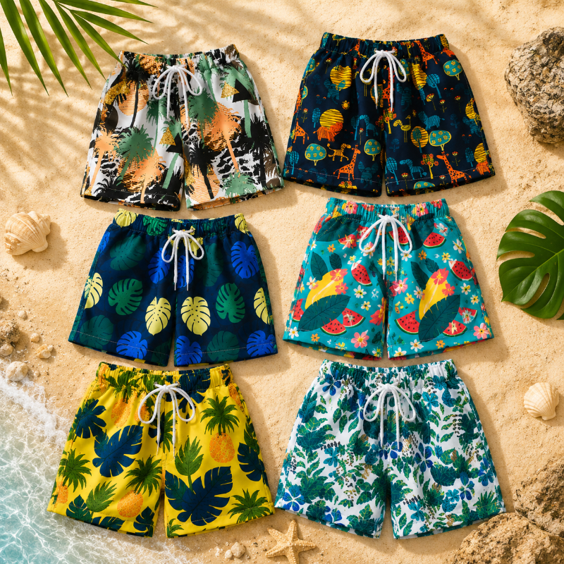 Beach Shorts – Leggero e divertente – Costume da bagno tropicale per bambini
