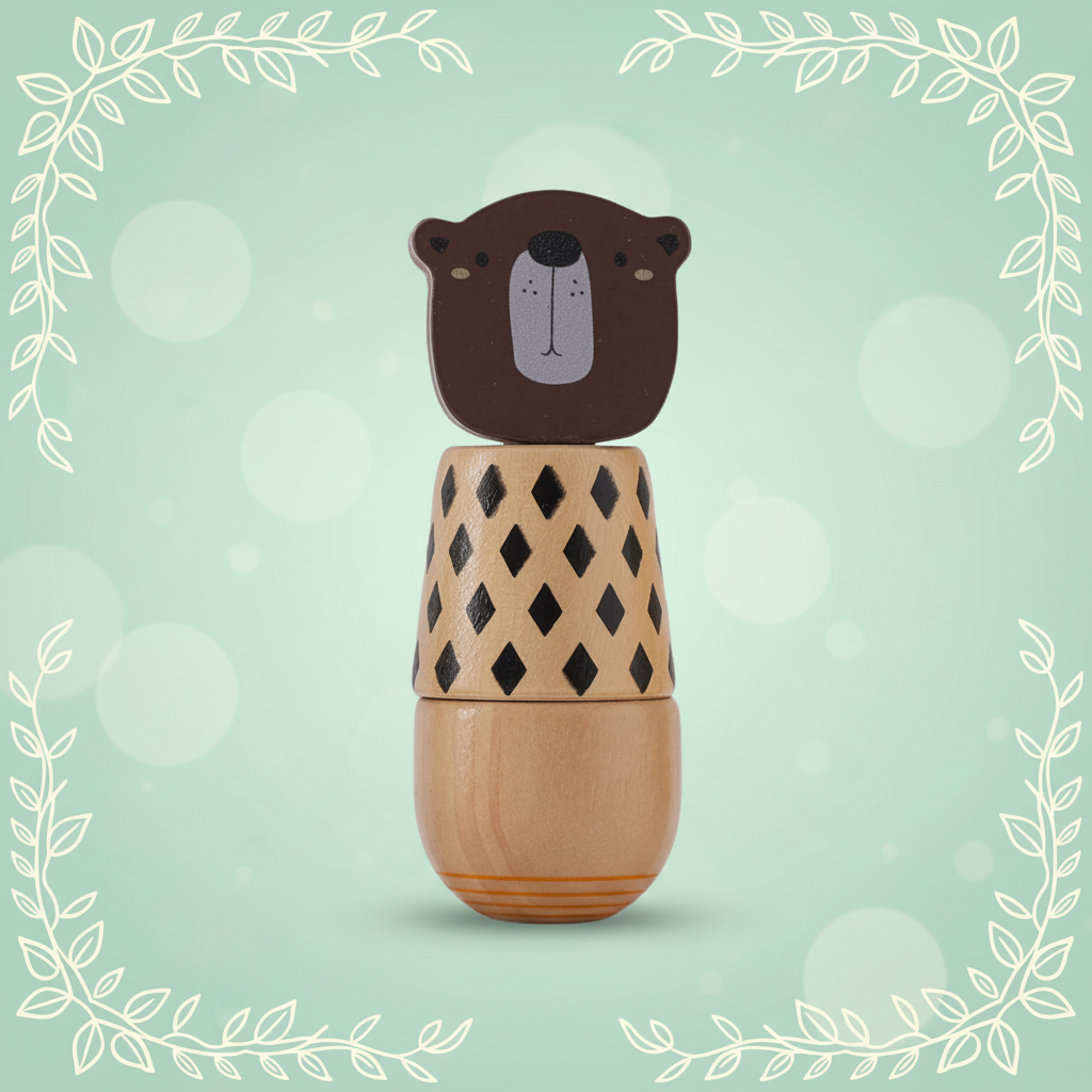WoodyFriends – Motricità e divertimento – Giocattoli impilabili a forma di animali in legno