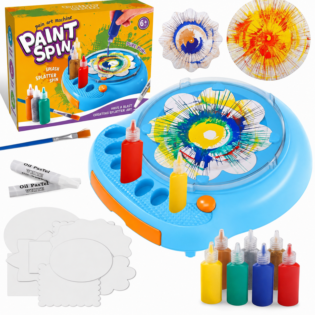 SpinArt – Creativo ed educativo – Macchina per dipingere fai da te