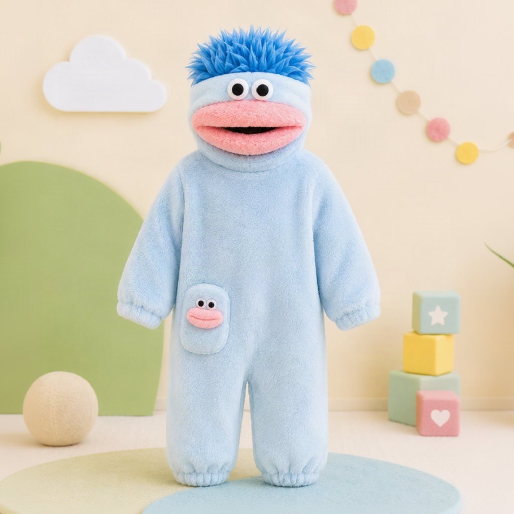 LittleMonster – Comodo e carino – Tutina per bambini con un divertente disegno di un mostro