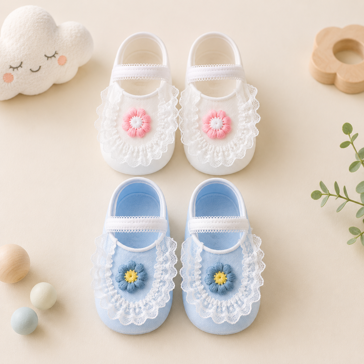 SweetFeet – Morbide e carine – Calzini per neonati con fiori e pizzo