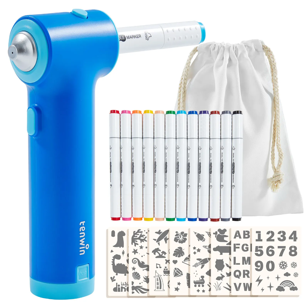 PaintBuddy – Creativo ed educativo – Set da disegno portatile con aerografo