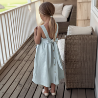 Thumbnail for BloomGrace – Carina e comoda – Abito da bambina con fiocco e spalline regolabili
