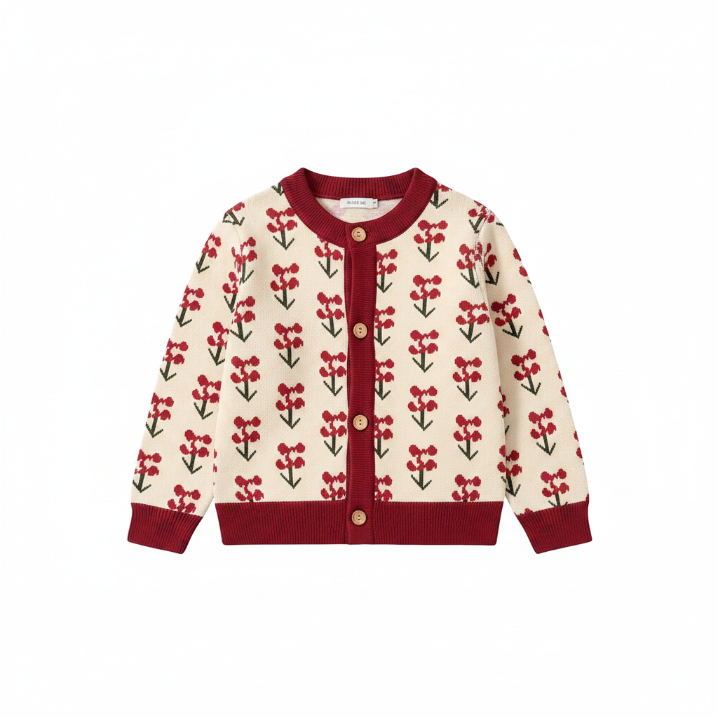 CozyCardi – Morbido e caldo – Cardigan lavorato a maglia con simpatiche stampe