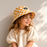 Thumbnail for Bucket Hat – Carino e protettivo – Cappellino a quadri per bambini