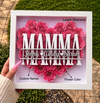 Personalized Rose Shadow Box – Regalo unico per la Festa della Mamma – Scatola con rose personalizzate