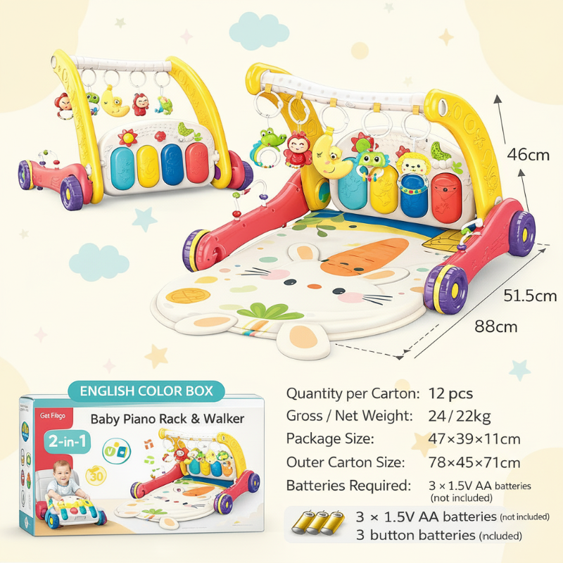 Step & Play – Interattivo e sicuro – 3 in 1 Walker & Baby Gym