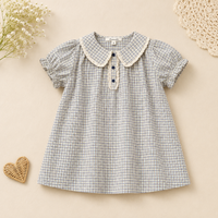 Thumbnail for Short Sleeve Embroidery Dress – Eleganza e comfort – Abito da bambina in stile boutique