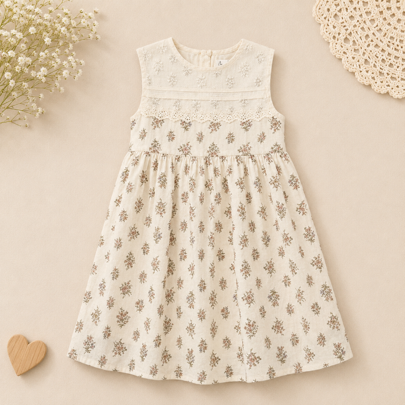 Short Sleeve Embroidery Dress – Eleganza e comfort – Abito da bambina in stile boutique