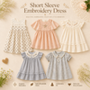 Short Sleeve Embroidery Dress – Eleganza e comfort – Abito da bambina in stile boutique