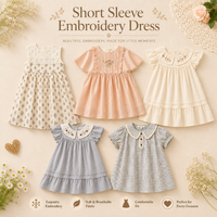 Thumbnail for Short Sleeve Embroidery Dress – Eleganza e comfort – Abito da bambina in stile boutique