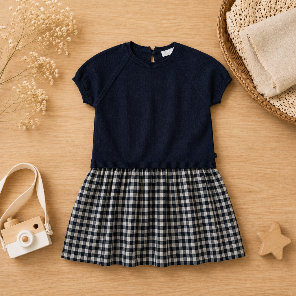 Plaid Patchwork Dress – Alla moda e leggera – Abito a quadri