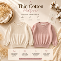 Thumbnail for Thin Cotton Pullover – Luce & Comfort – Maglione lavorato a maglia per bambini