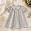 Check Dress – Morbido e traspirante – Collo classico con maniche a sbuffo