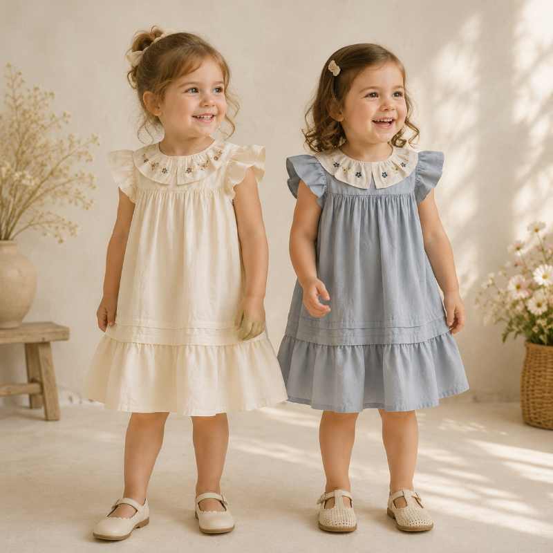 Princess Dress – Elegante e comoda – Abito con collo ricamato