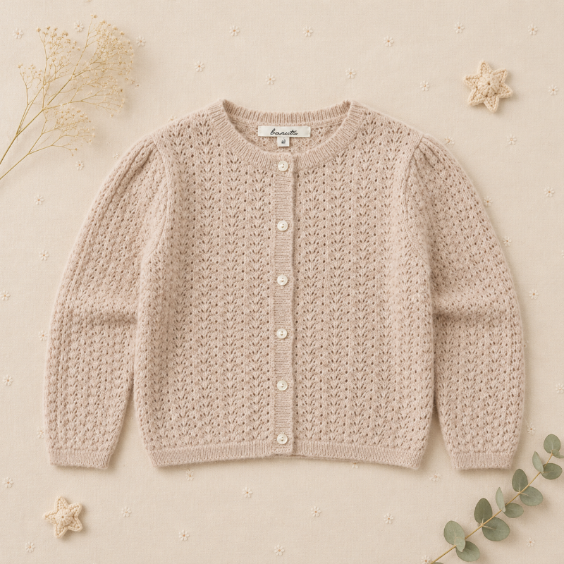 Buttoned Cardigan – Morbido e confortevole – Cardigan lavorato a maglia per bambini