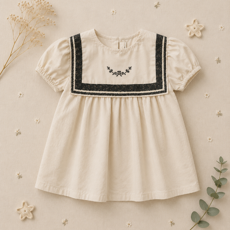 Sailor Top – Elegante e comoda – Camicia con dettagli in pizzo e maniche a sbuffo