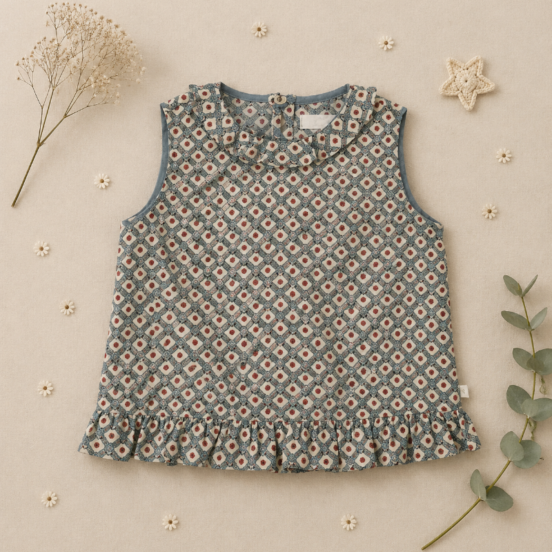 Matching Set – Comodi e con stampa a margherite – Pantaloncini, gonna e camicetta