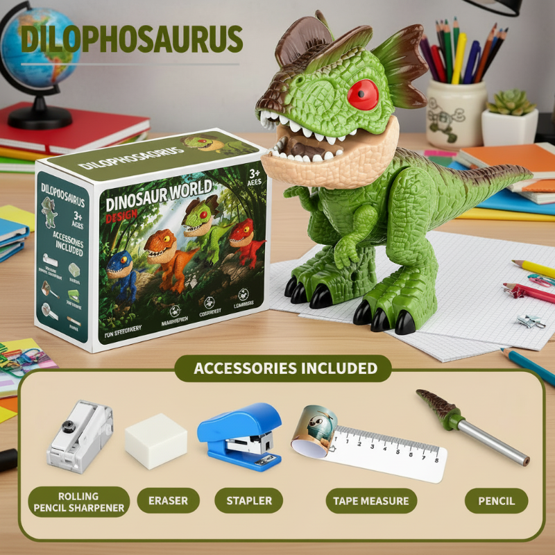 Dinosaur Stationery Toy – Creativo e didattico – Set da scrivania 5 in 1