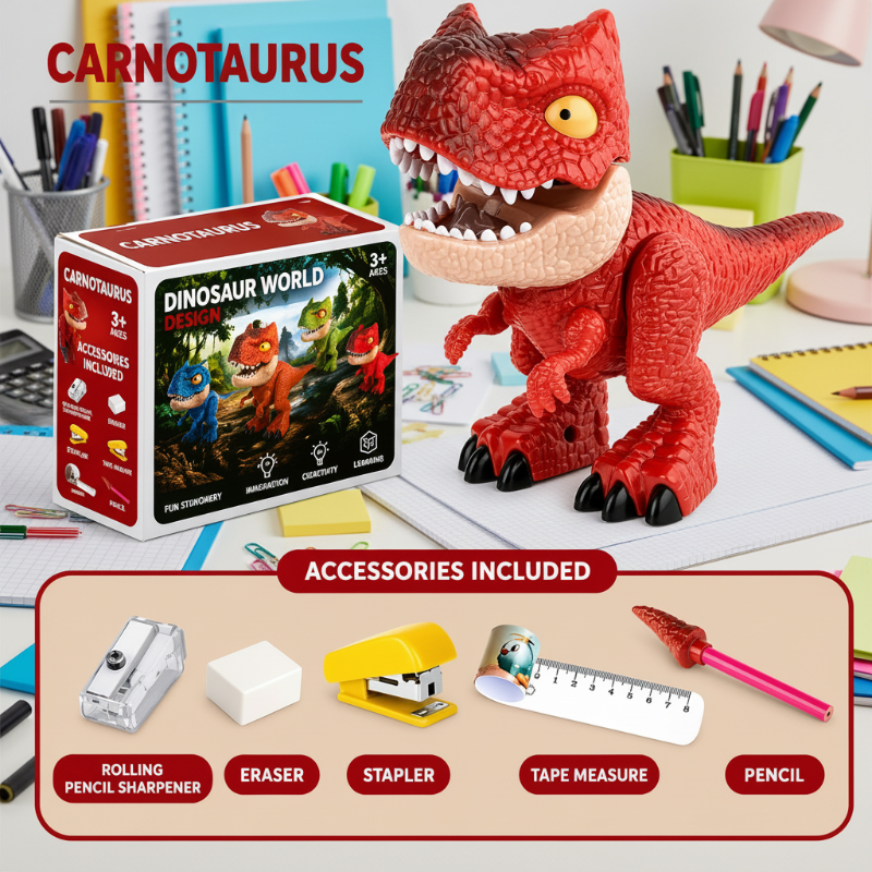 Dinosaur Stationery Toy – Creativo e didattico – Set da scrivania 5 in 1