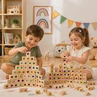 Thumbnail for Rainbow Gem Stacking Blocks – Creativo e didattico – Set di blocchi da impilare in legno