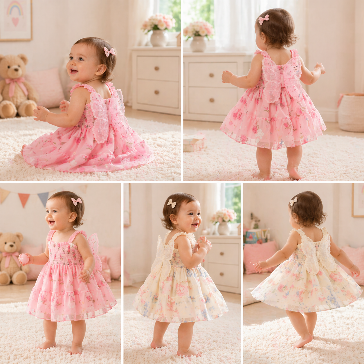Girls Butterfly Dress – Carina e leggera – Abito da bambina