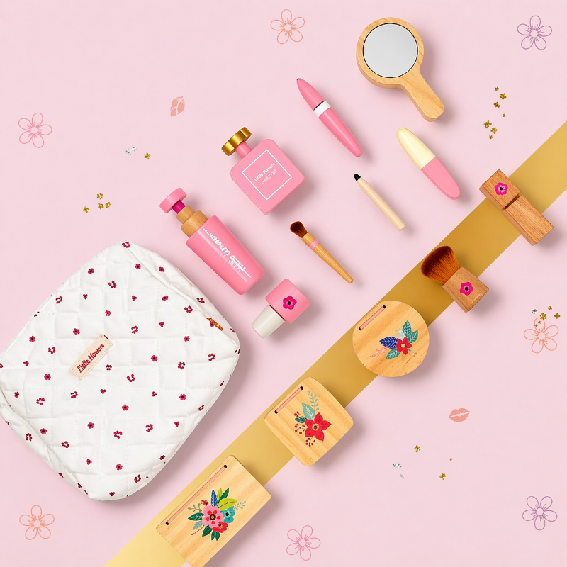 Wooden Makeup Play Set – Creatività e giochi di ruolo – Set da trucco in legno