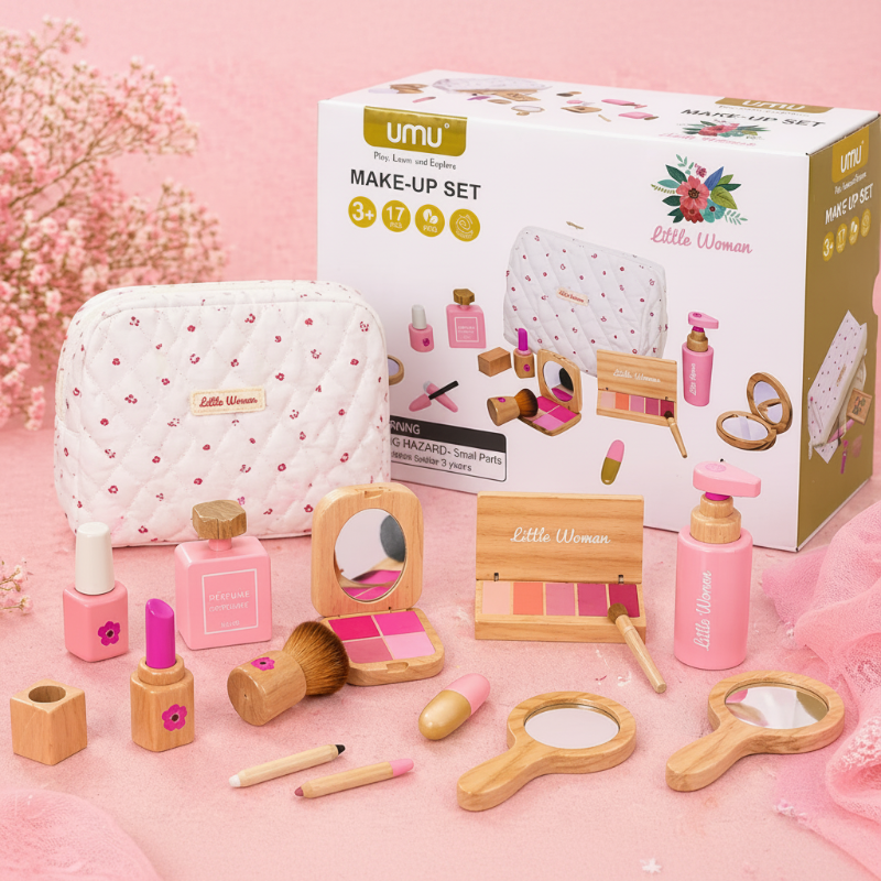 Wooden Makeup Play Set – Creatività e giochi di ruolo – Set da trucco in legno