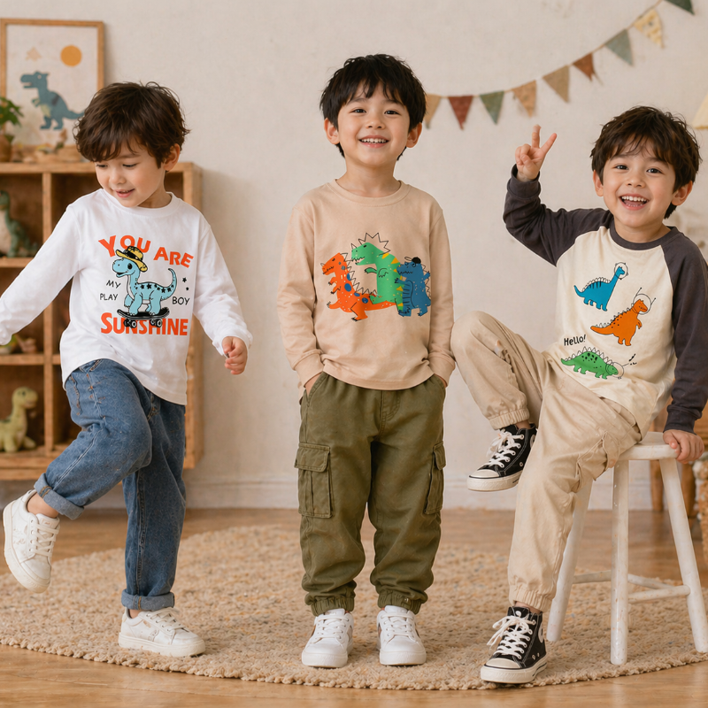 Kids Dinosaur Sweatshirt – Comfort e stile – Maglione per bambini Dino