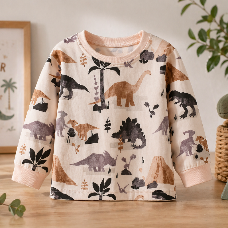 Kids Dinosaur Sweatshirt – Comfort e stile – Maglione per bambini Dino