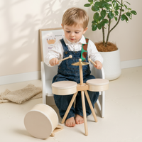 Thumbnail for Kids Wooden Drum Toy – Musica e creatività – Set di batteria giocattolo