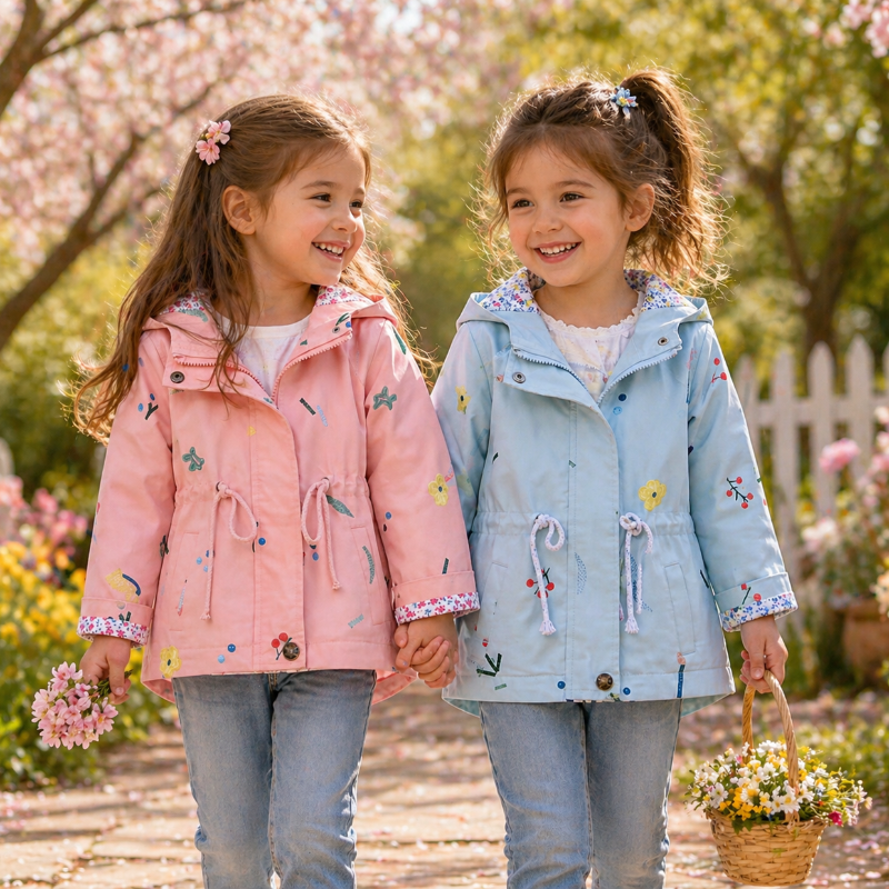 Girls Windbreaker Jacket – Leggera ed elegante – Giacca per bambini