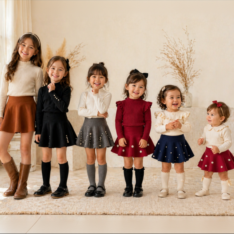 Girls Knitted Skirt – Comfort e stile – Gonna per bambina