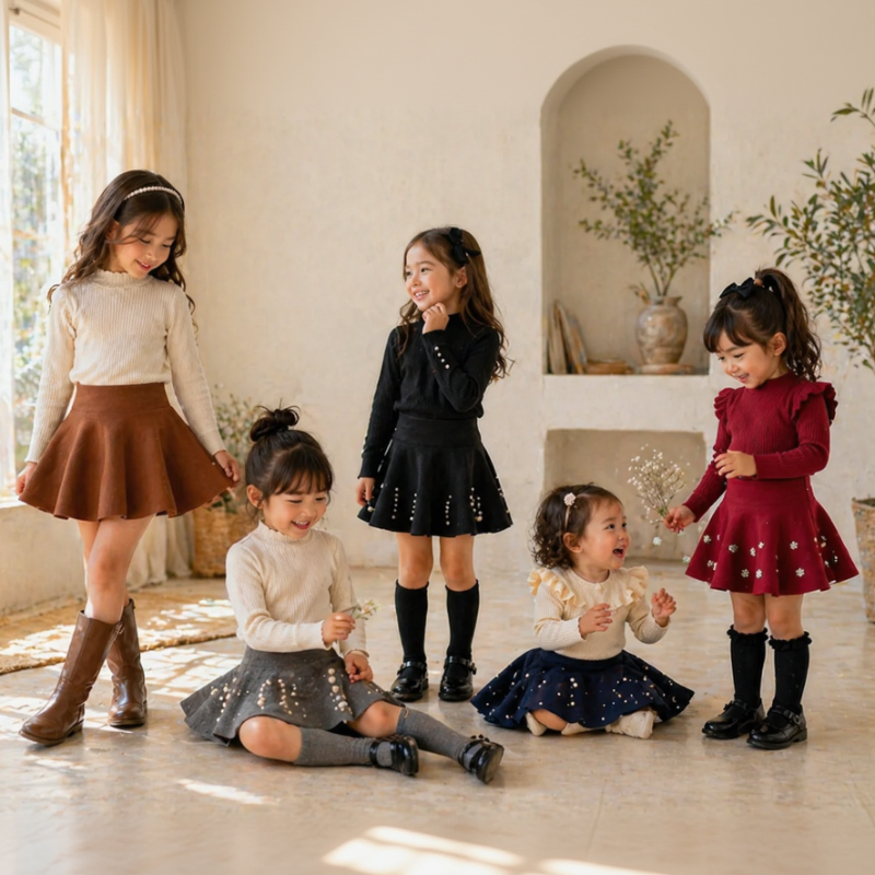 Girls Knitted Skirt – Comfort e stile – Gonna per bambina